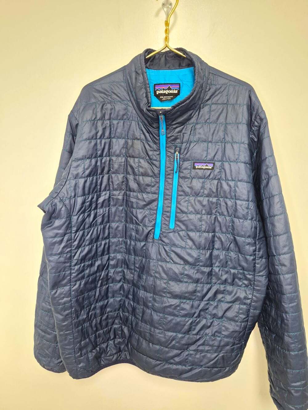 Patagonia Mens Nano Puff Blue Quilted Puffer Full Zip Jacket sz 2XL 84022